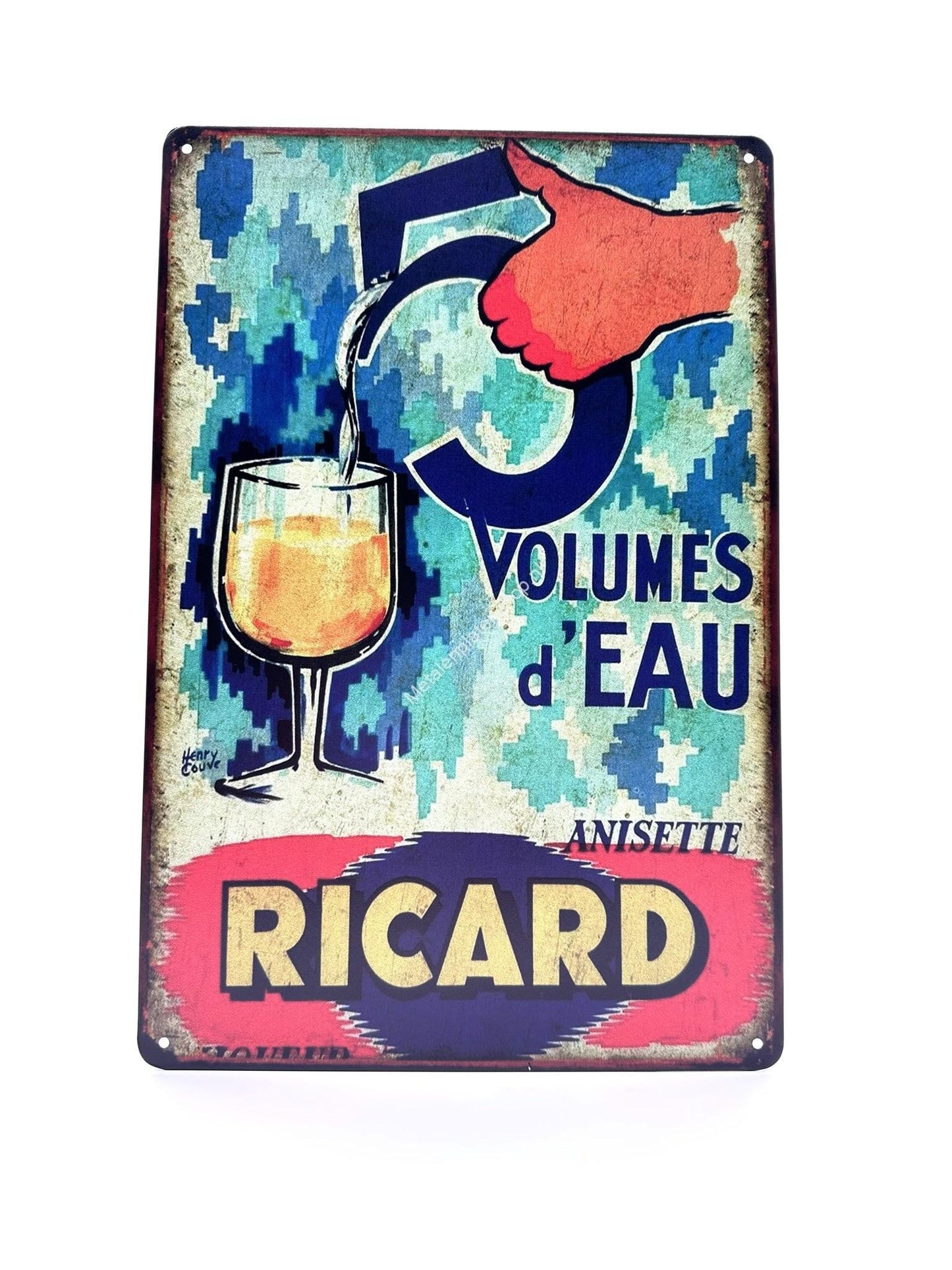 Metallwandschild - RICARD - Volumes d'EAU