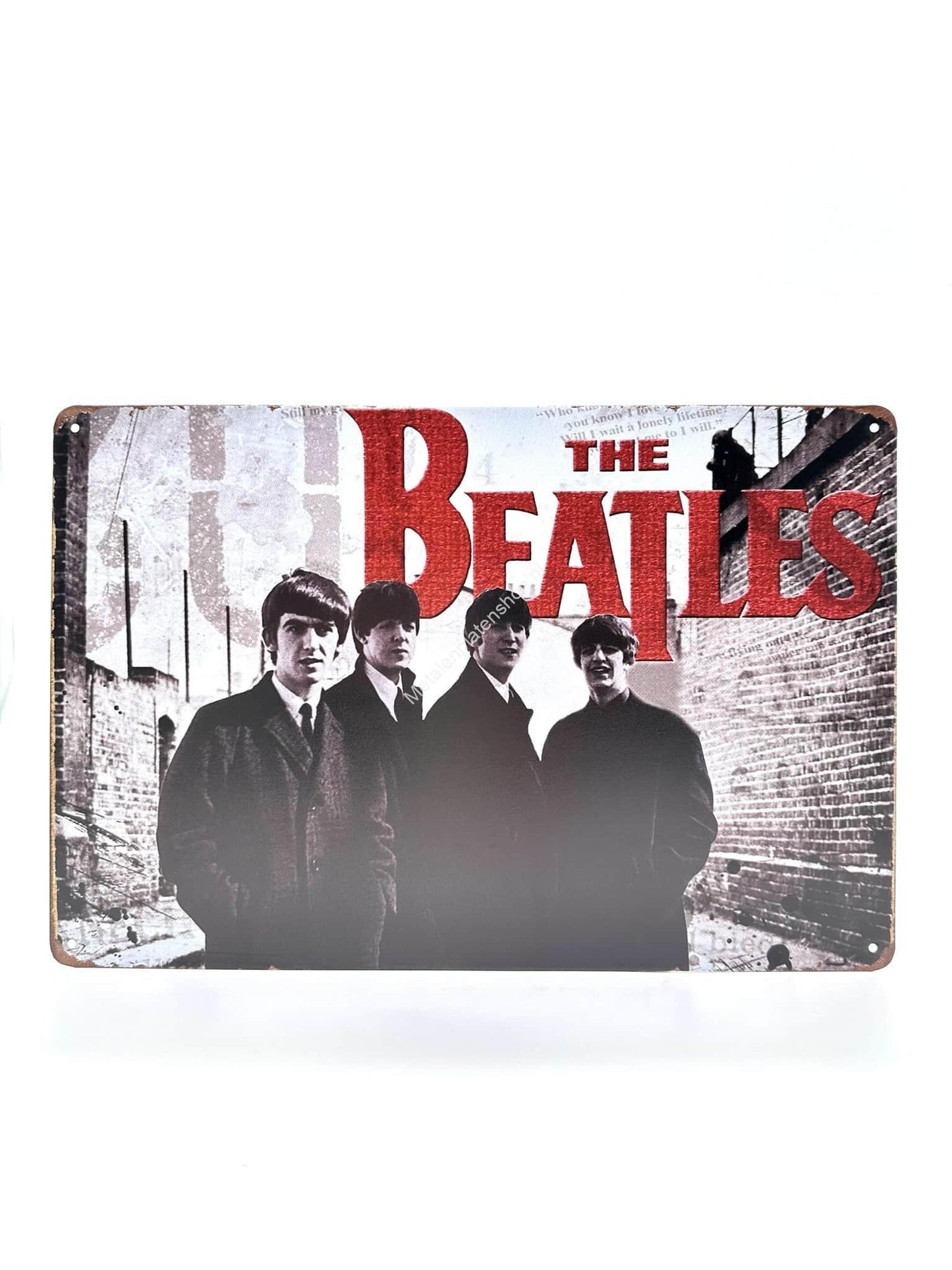 Wandschild aus Metall – The Beatles