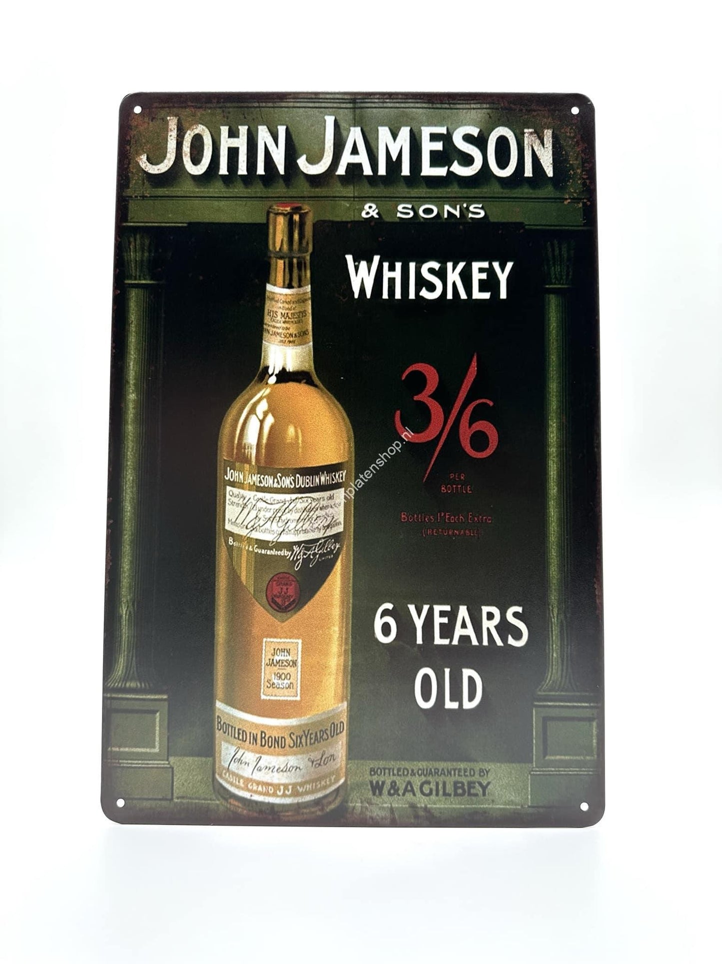 Metal Wall Sign - John Jameson &amp; Sons - Whiskey