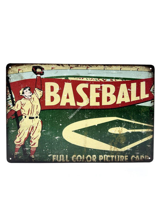 Metalen Wandbord - Baseball - Full Color Picture Card