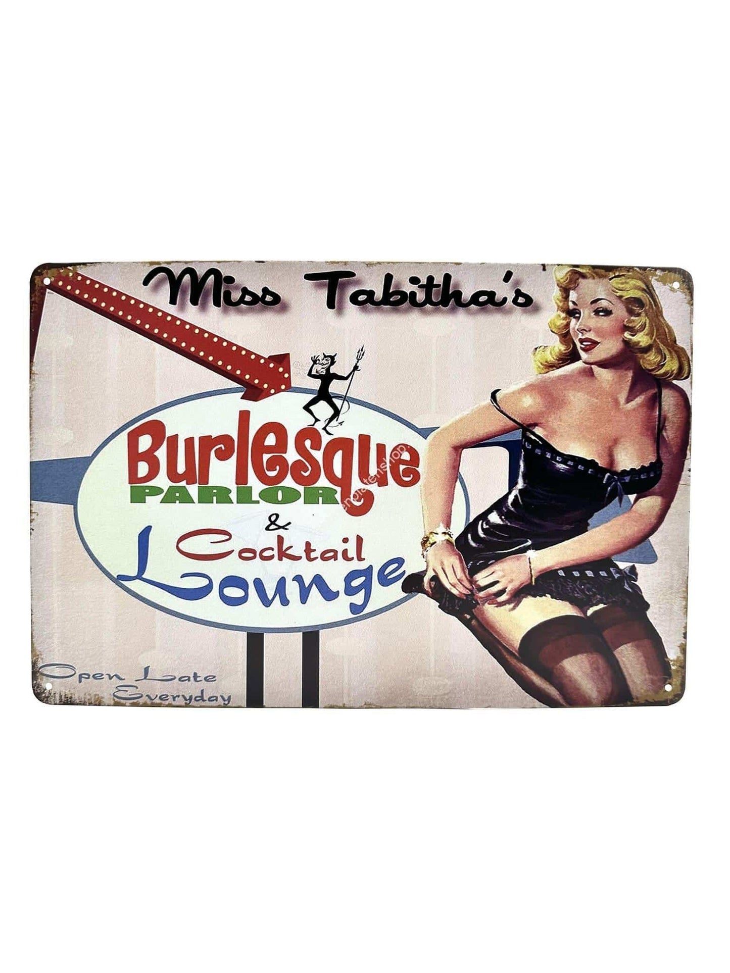 Metalen Wandbord - Miss Tabitha's - Burlesque Parlor & Cocktail Lounge