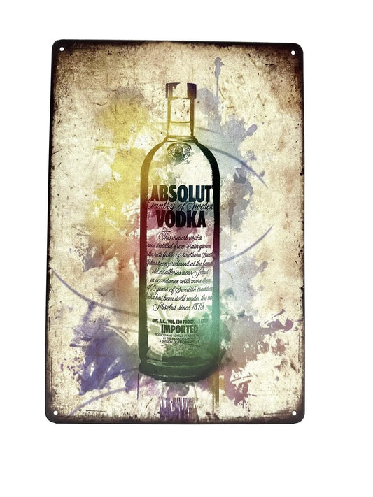 Wandschild aus Metall – Absolut Vodka