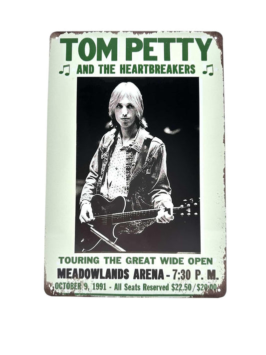 Wandschild aus Metall – Tom Petty und die Herzensbrecher