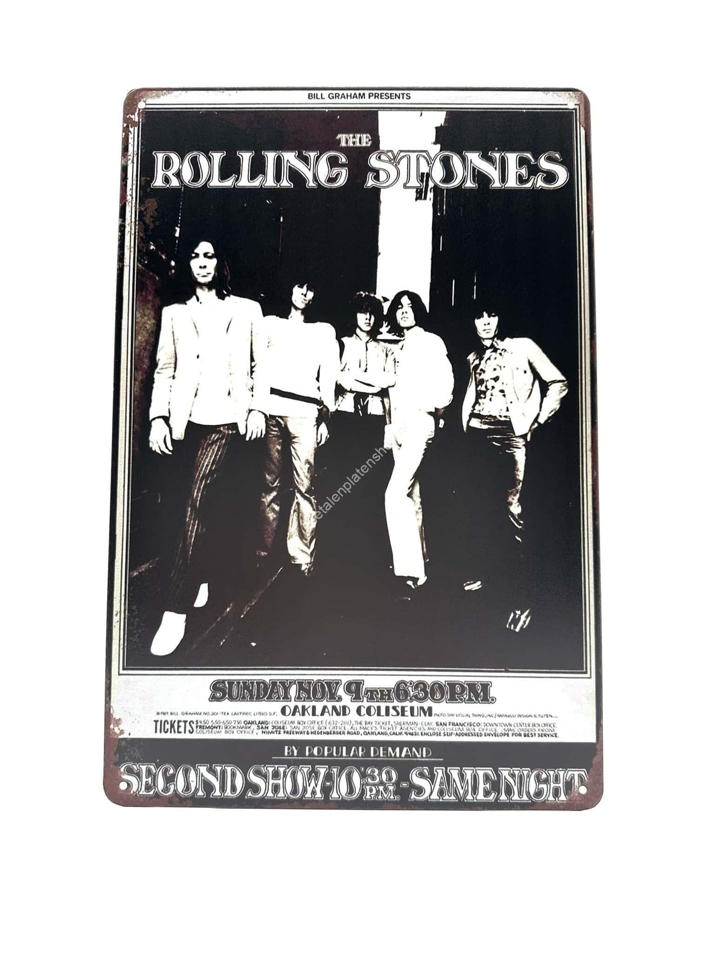 Metal Wall Sign - The Rolling Stones - Poster - Oakland Coliseum