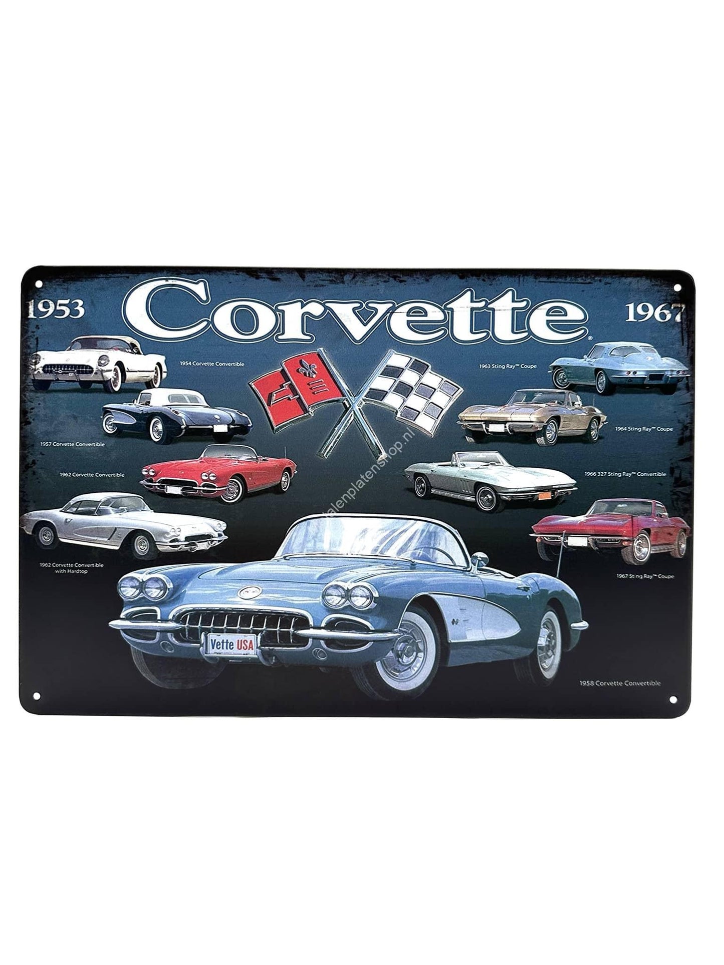 Metal Wall Sign - Corvette - 1953 - 1967