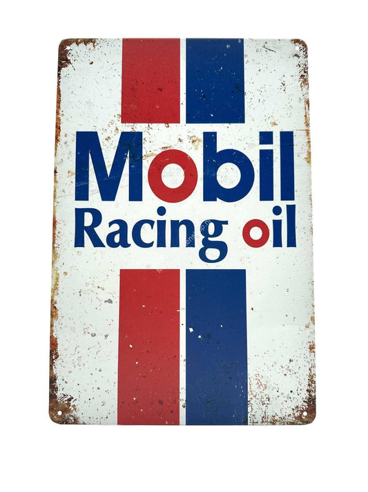 Metal Wall Sign - Mobil - Racing Oil