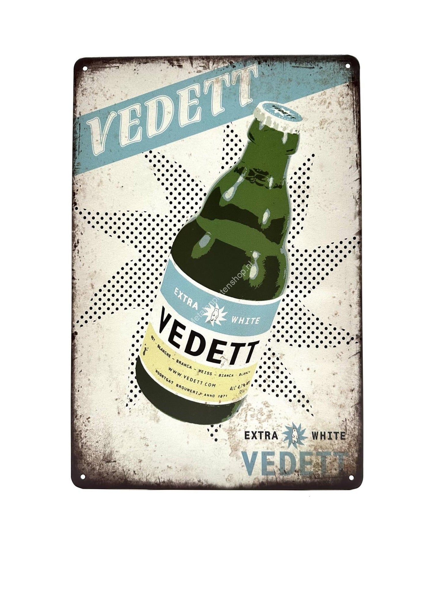 Metal Wall Sign - Vedett - Extra White