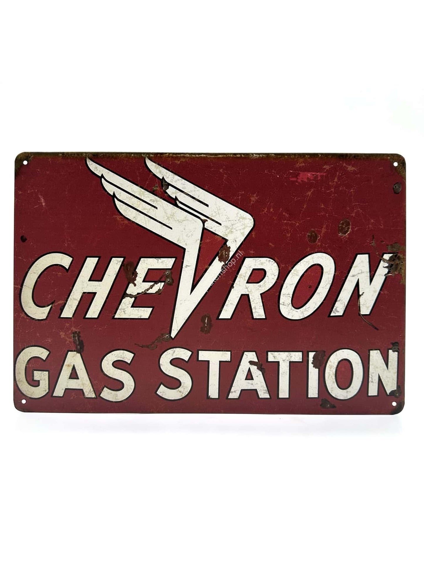 Metalen Wandbord - Chevron - Gas Station