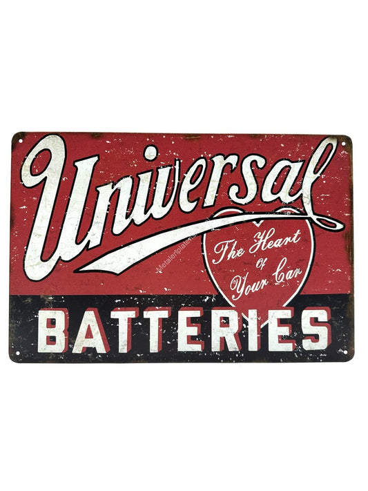 Metalen Wandbord - Universal Batteries