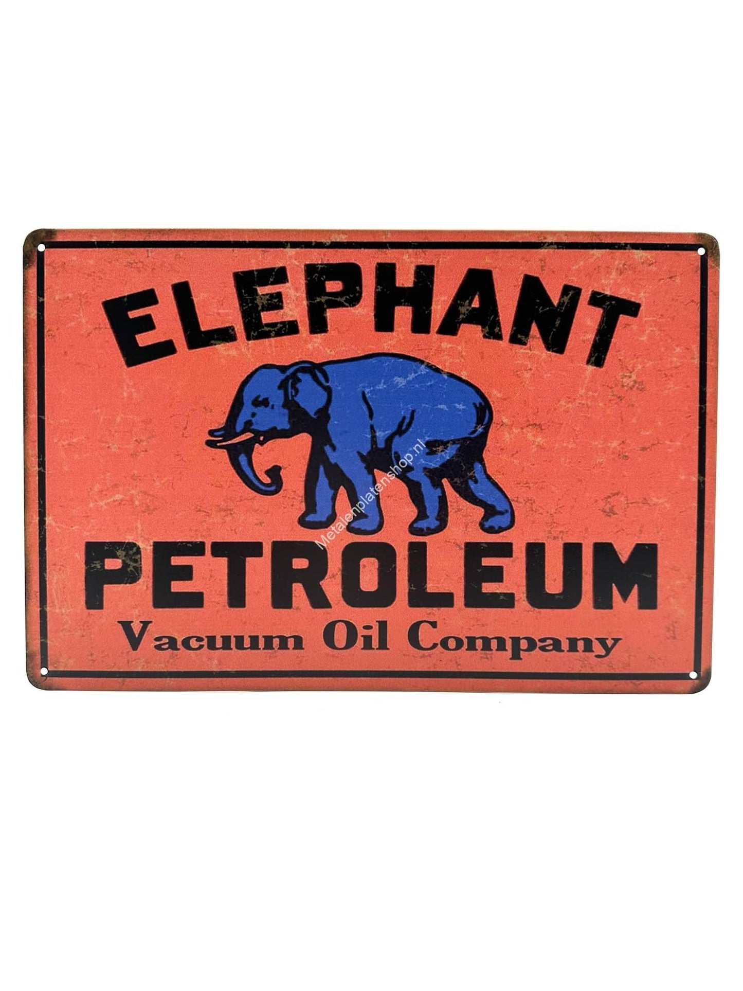 Metalen Wandbord - Elephant Petroleum - Vacuum Oil Company