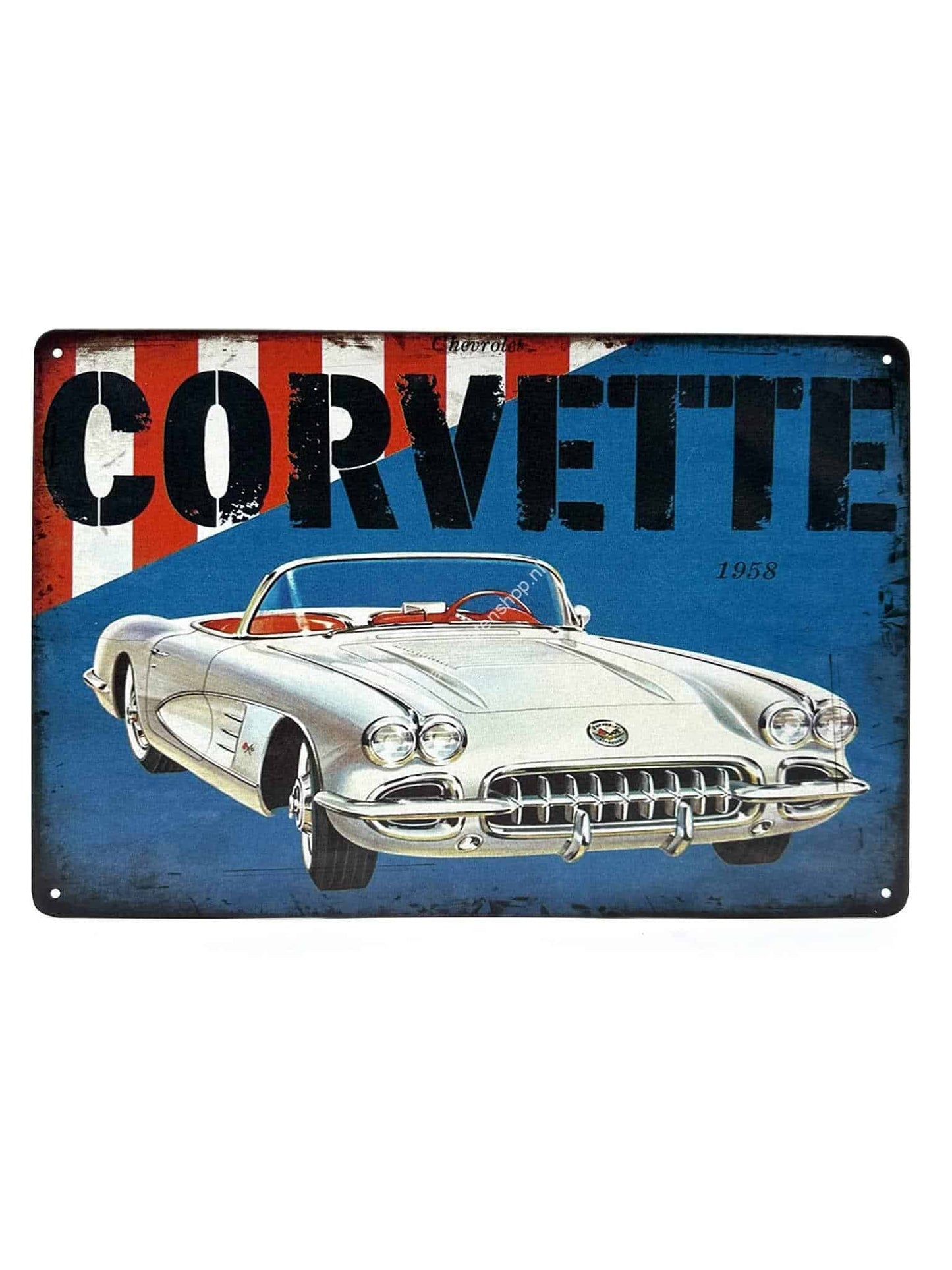 Metal Wall Sign - Corvette - 1958