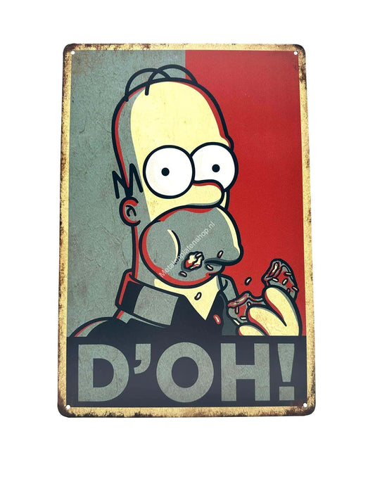 Wandschild aus Metall – Die Simpsons – Homer – DOH