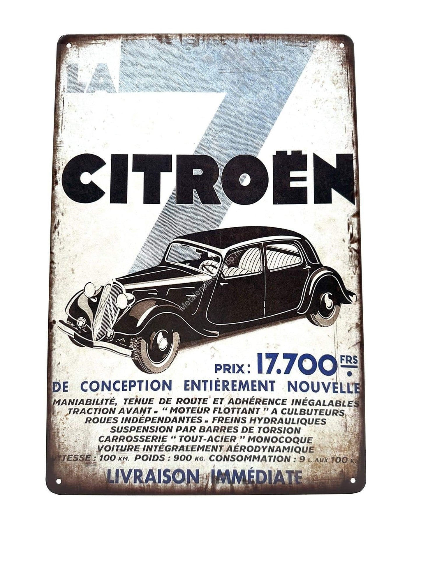 Metal Wall Sign - Citroen - 17,700 FRS