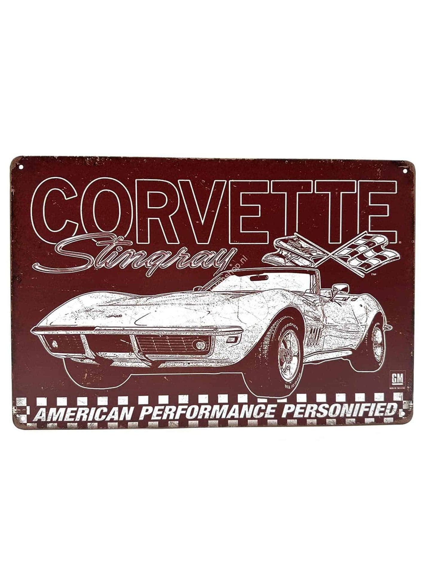 Metal Wall Sign - Corvette Stingray - American Performance Personified