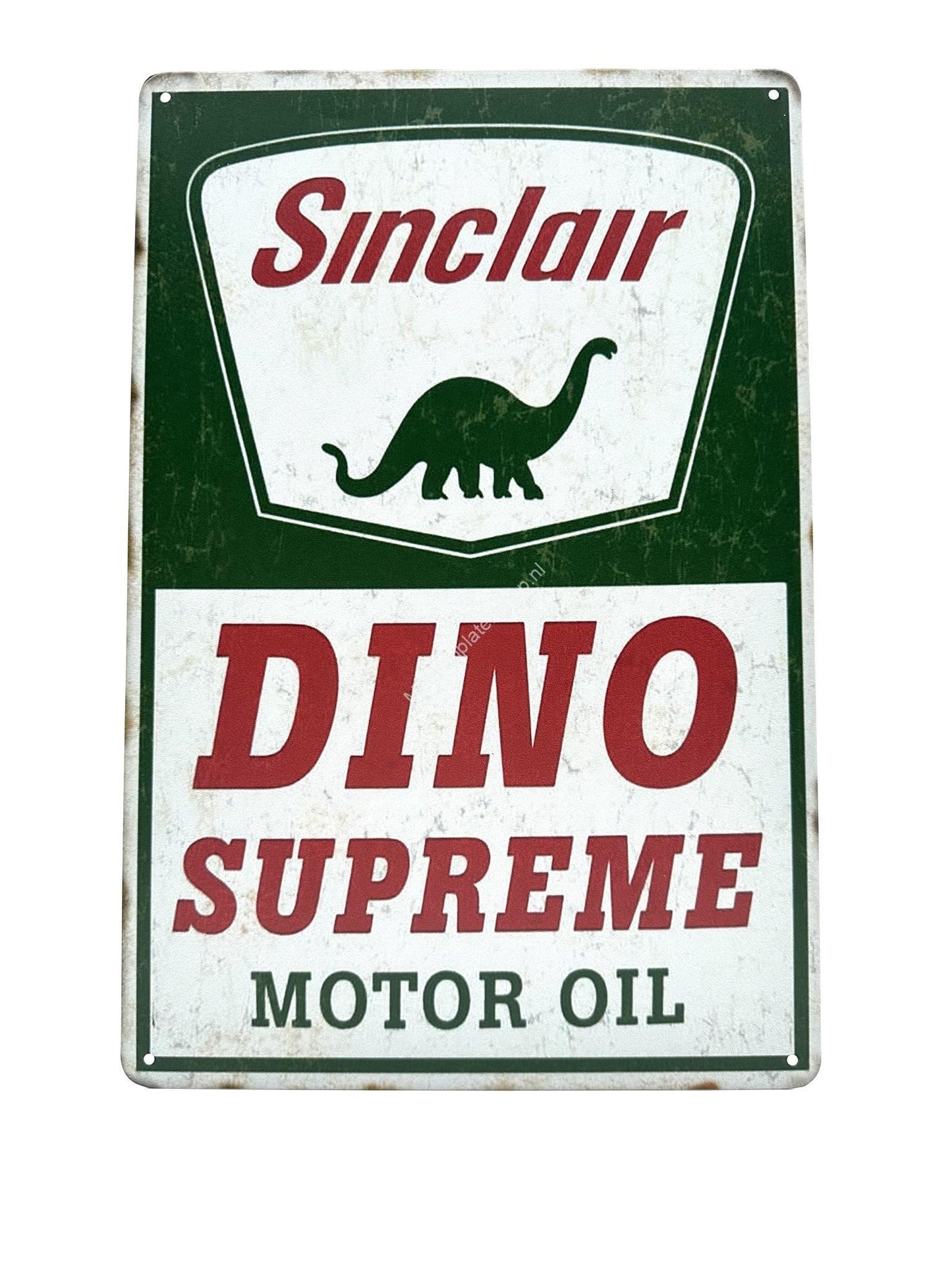 Wandschild aus Metall – Sinclair – DINO SUPREME MOTOR OIL