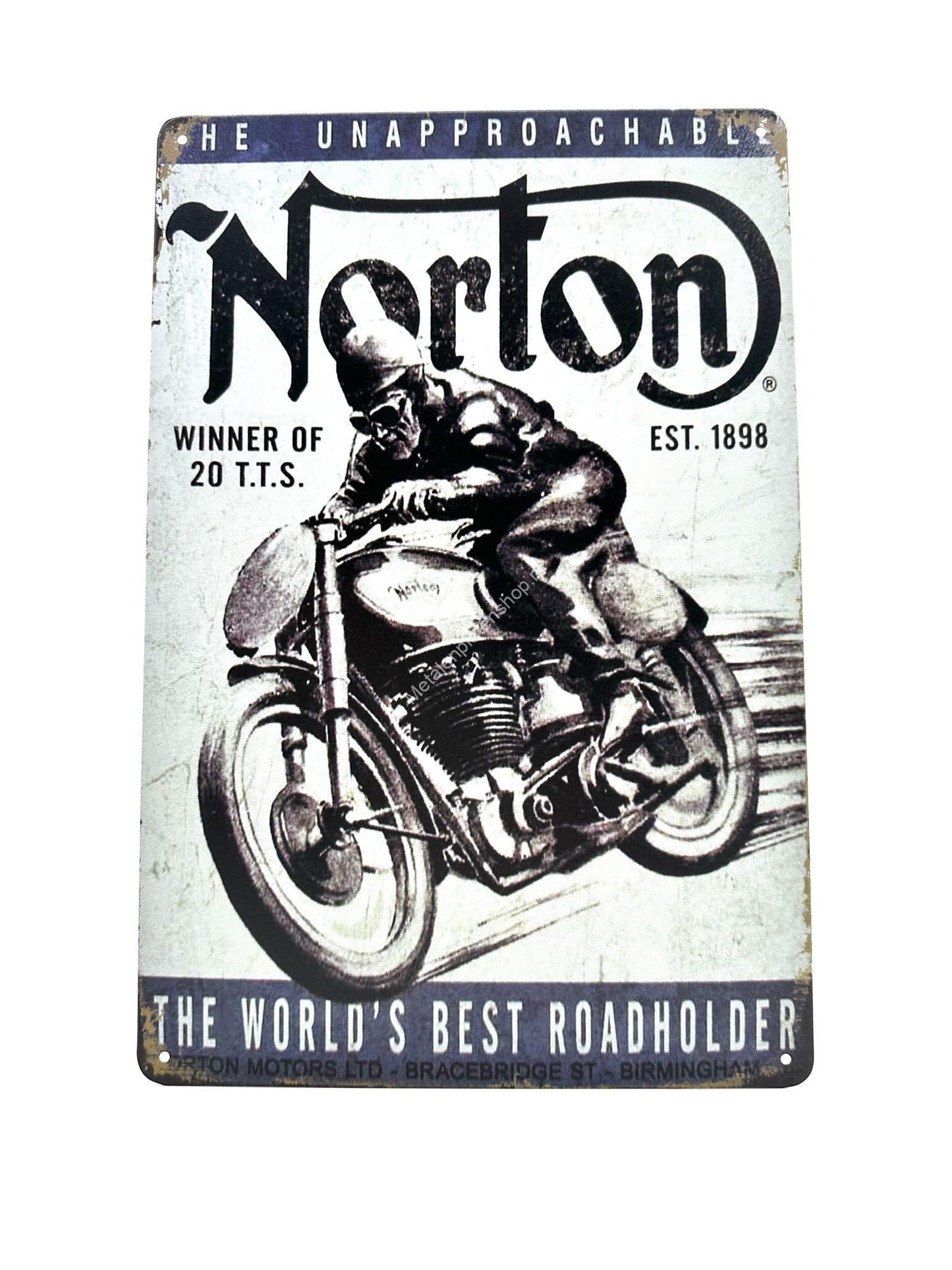 Metallwandschild – Norton – EST. 1898 – Motoren