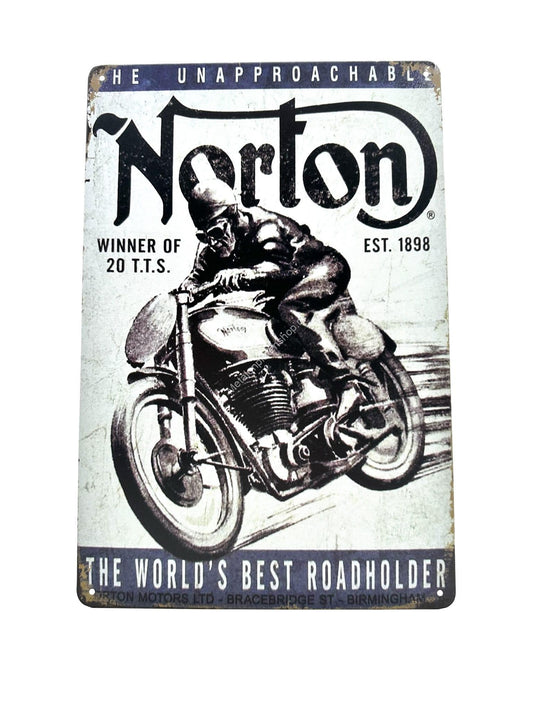 Metal Wall Sign - Norton - EST. 1898 - Engines