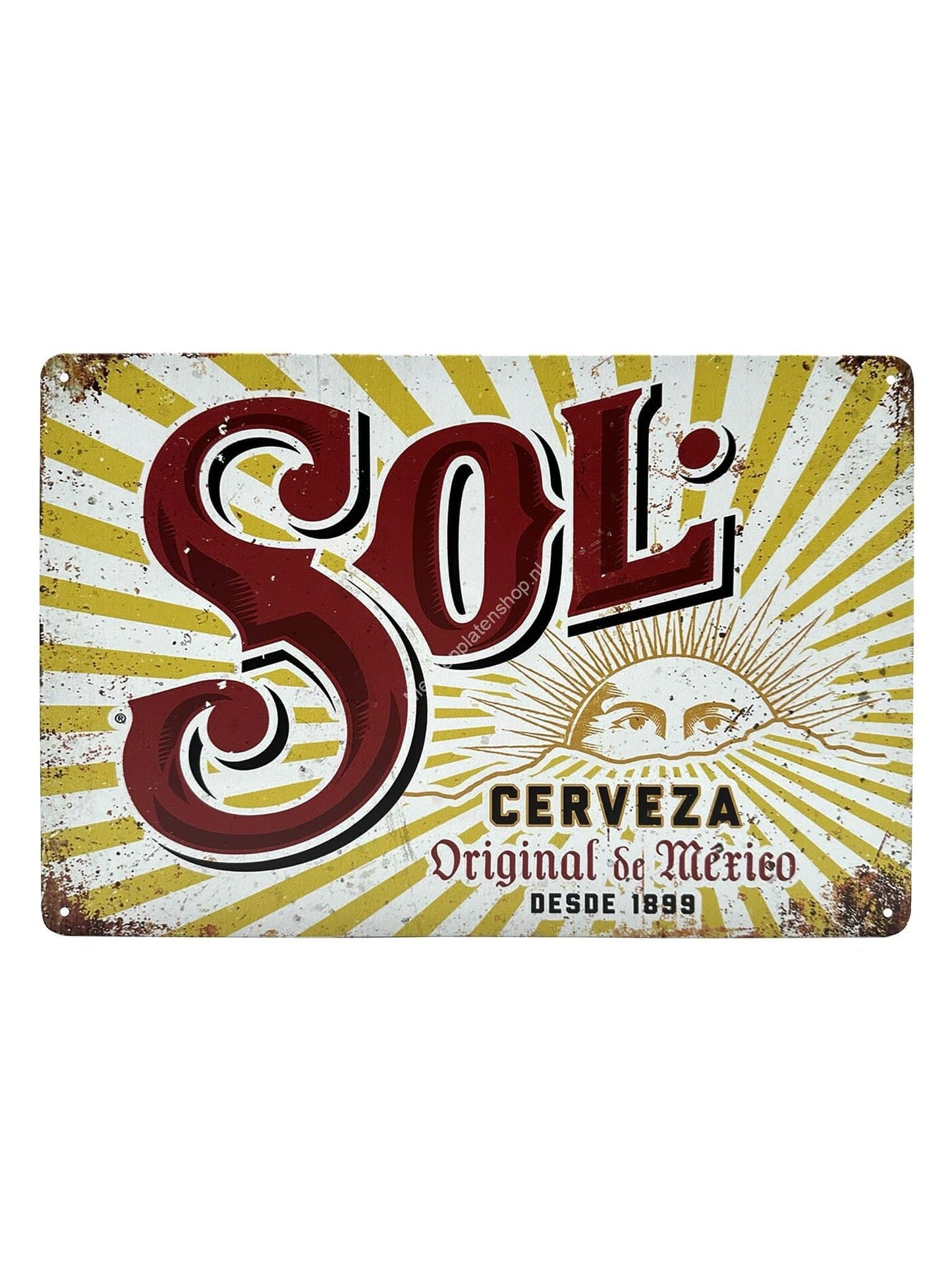 Metalen Wandbord - Sol. - Cerveza