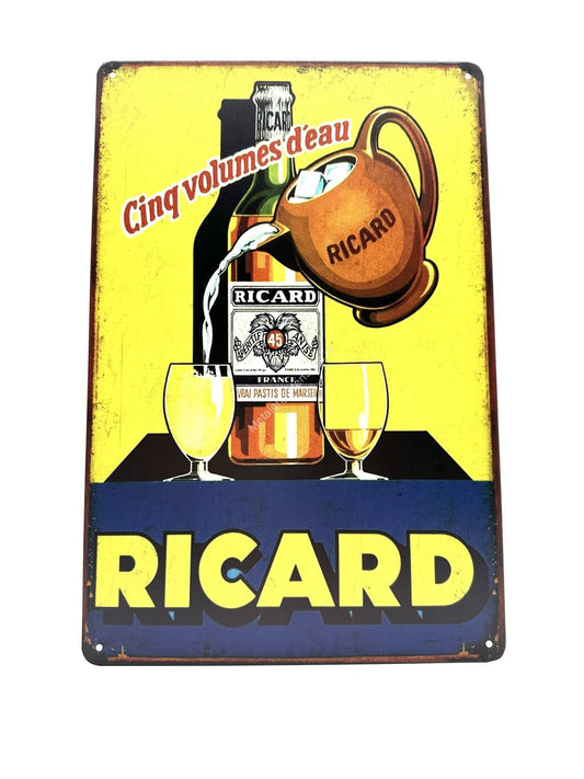 Metal Wall Sign - RICARD - Cinq volumes d'eau