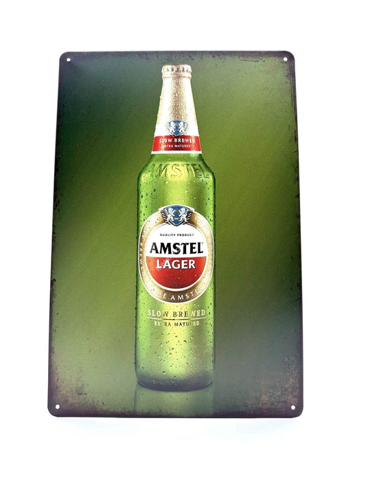 Wandschild aus Metall – Amstel Lager – Flasche – Bier