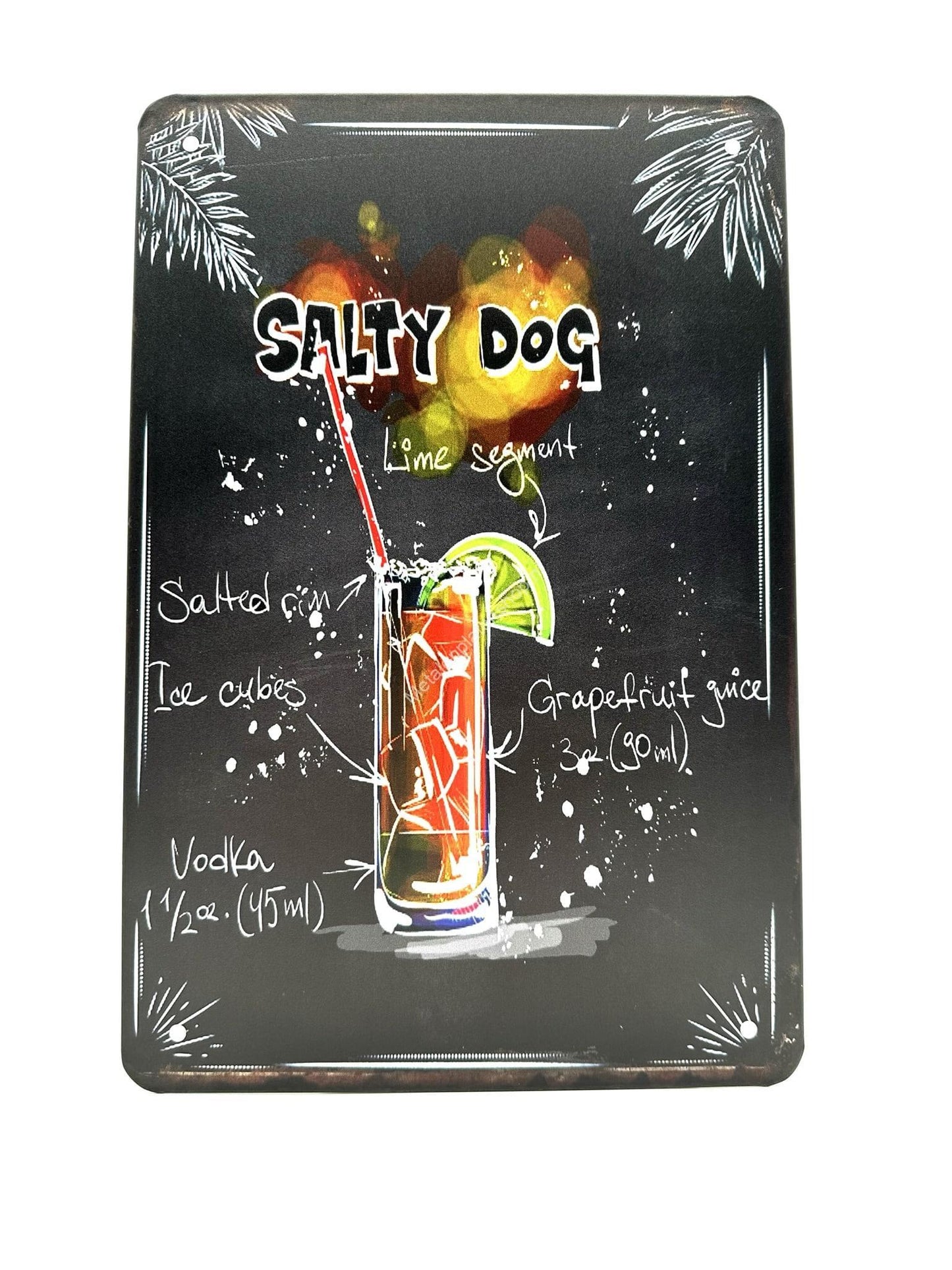 Metal Wall Sign - Salty Dog - Cocktail Sign