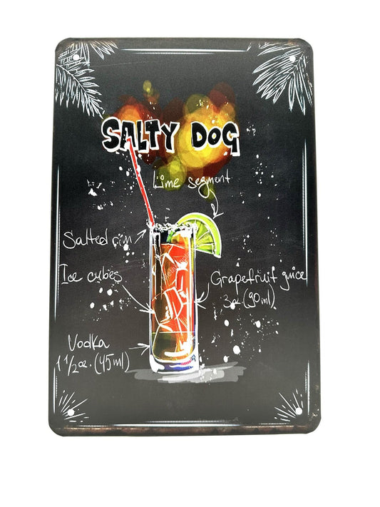 Metalen Wandbord - Salty Dog - Cocktailbord