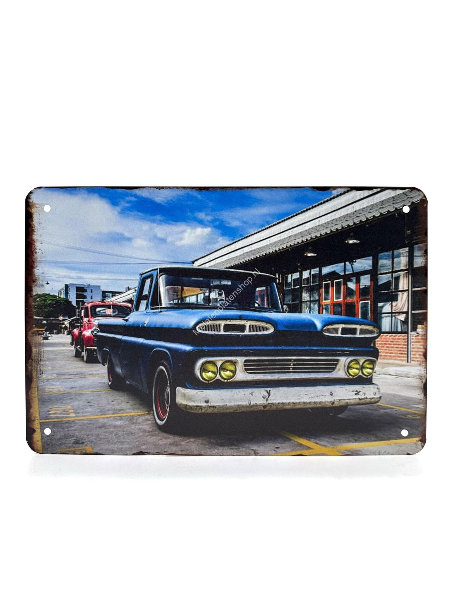 Metalen Wandbord - Old Timer - Pickup - USA - Auto