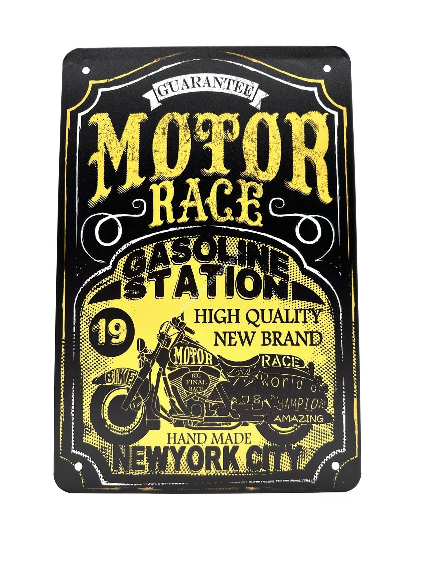 Metal Wall Sign - Guarantee Motor Race - Gasoline Station