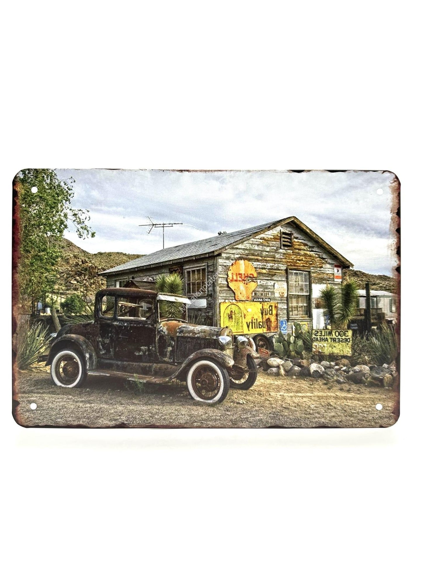 Metalen Wandbord - Old Timer - Pick Up - Schuur - Auto