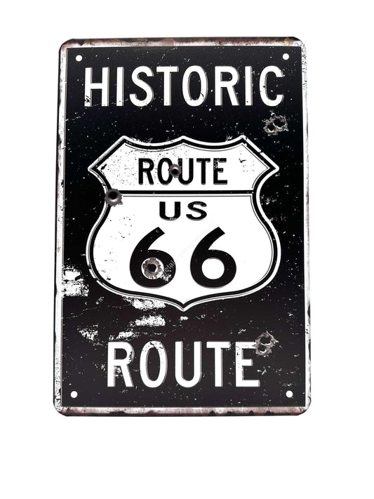 Metalen Wandbord - Historic Route 66 - Route