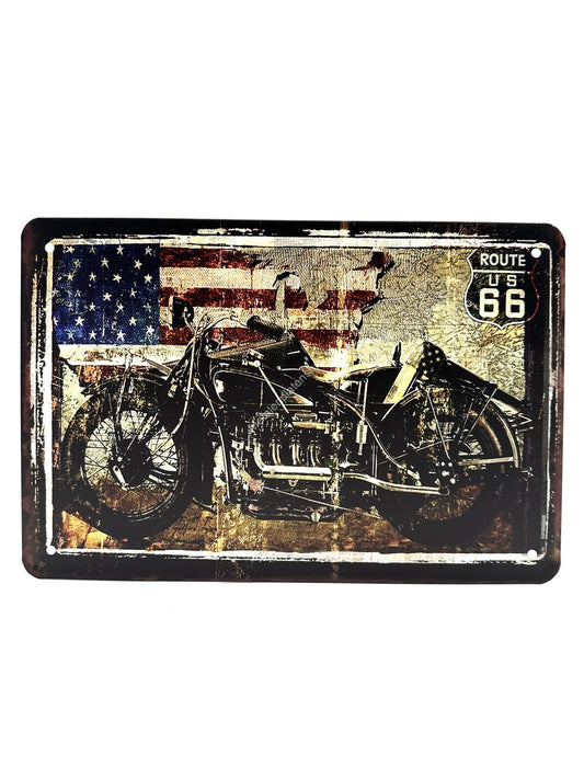 Metalen Wandbord - USA - Motor - Route 66