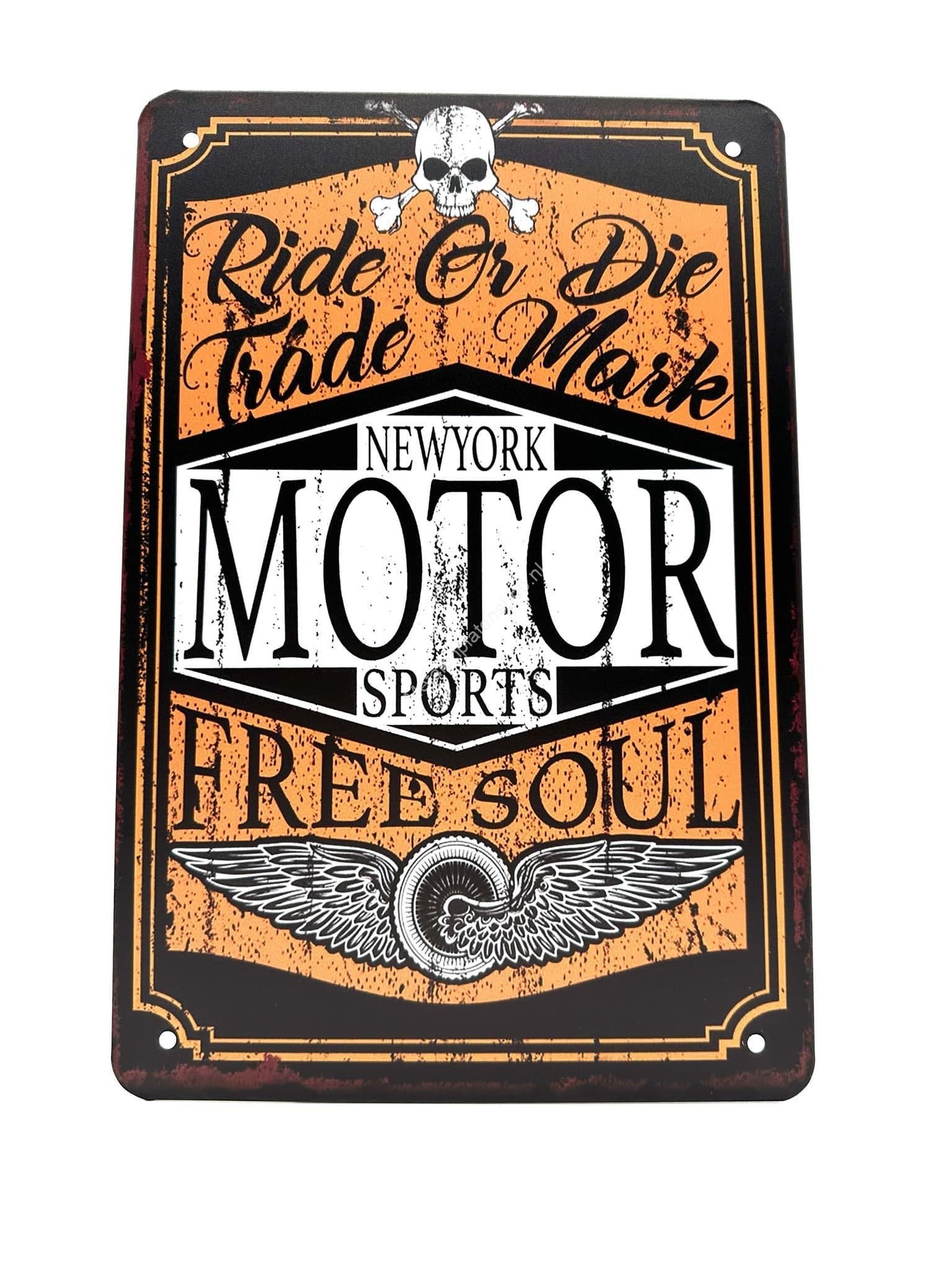 Metal Wall Sign - Ride or Die - New York - Motor Sports