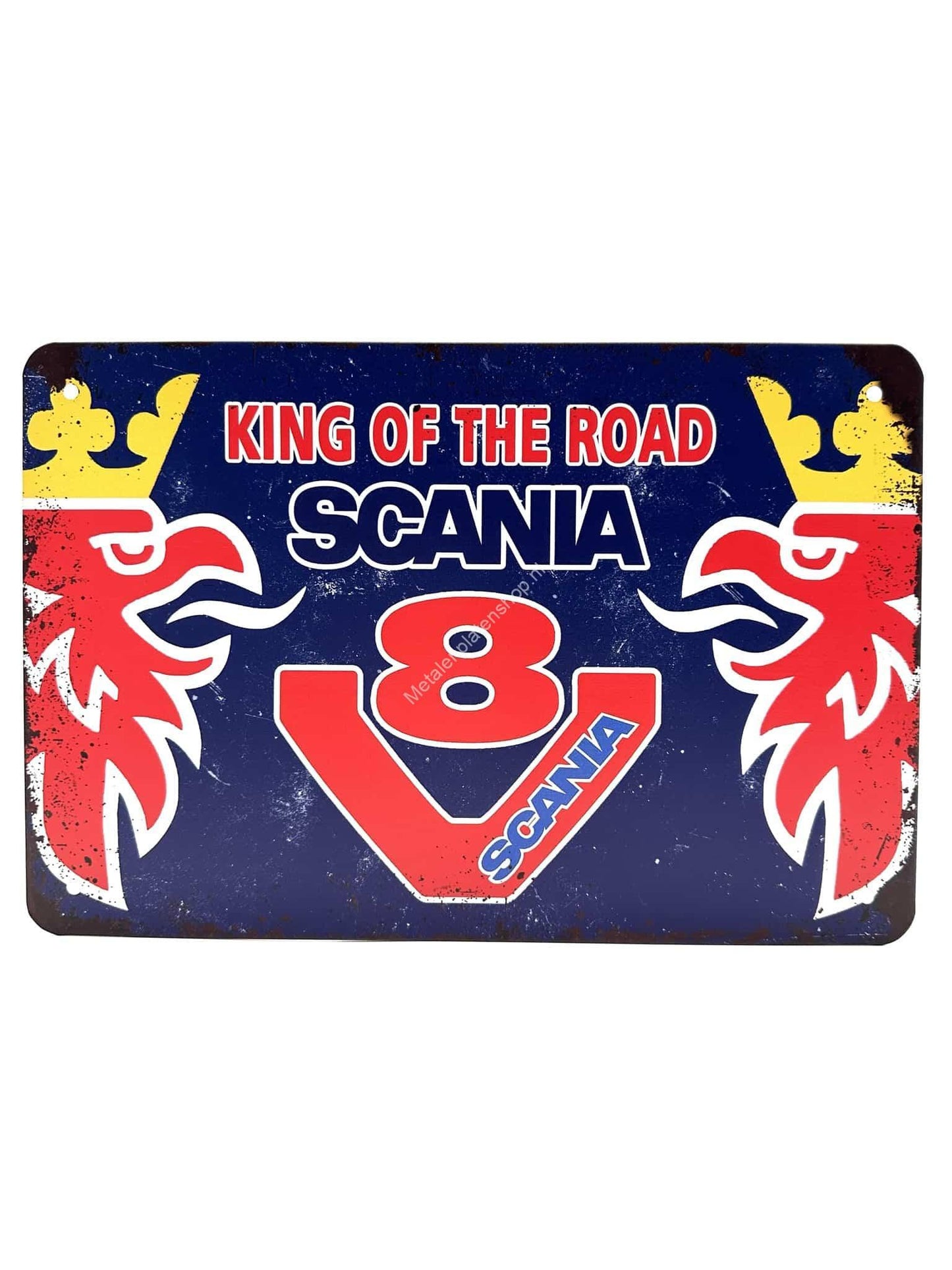 Wandschild aus Metall – King of the Road – SCANIA – V8