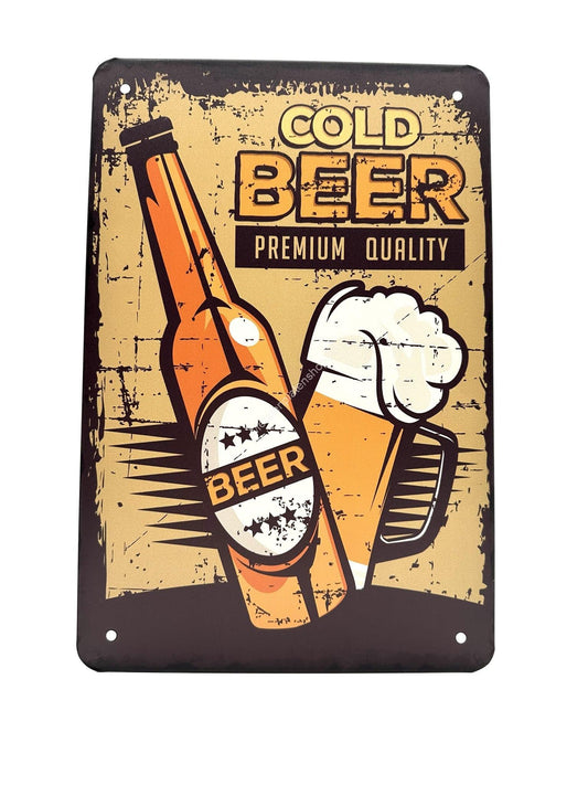 Metalen Wandbord - Cold Beer - Premium Quality