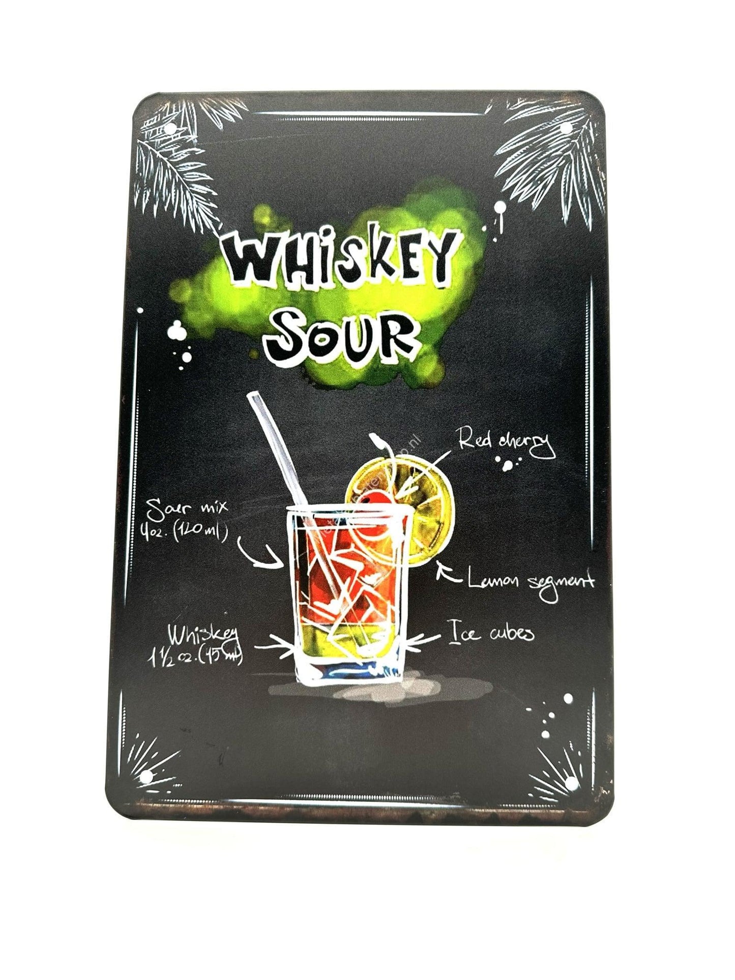 Metal Wall Sign - Whiskey Sour - Cocktails