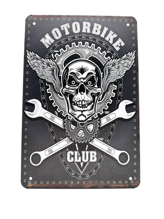 Metalen Wandbord - Motorbike Club - Motoren