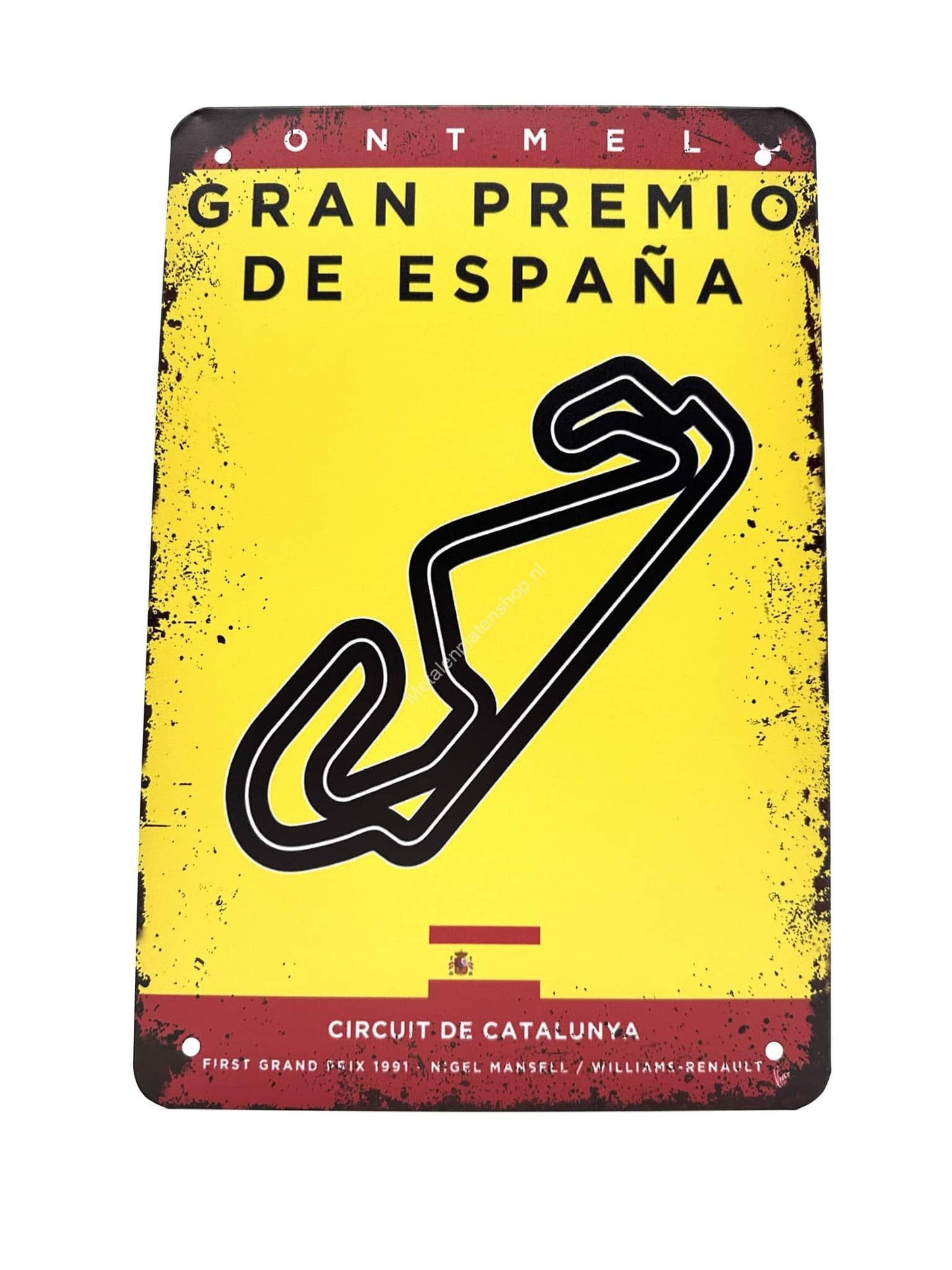 Wandschild aus Metall – Circuit de Catalunya – Grand Prix – Spanien – Formel 1