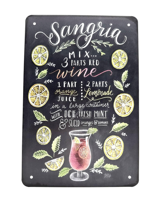 Metal Wall Sign - Sangria - Cocktails