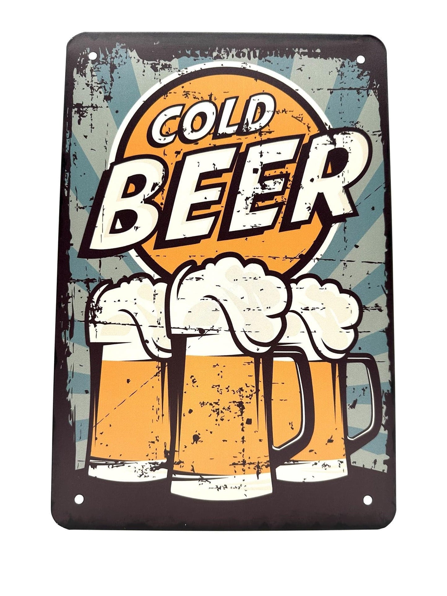 Metal Wall Plate - Cold Beer - 3 Foam Collars