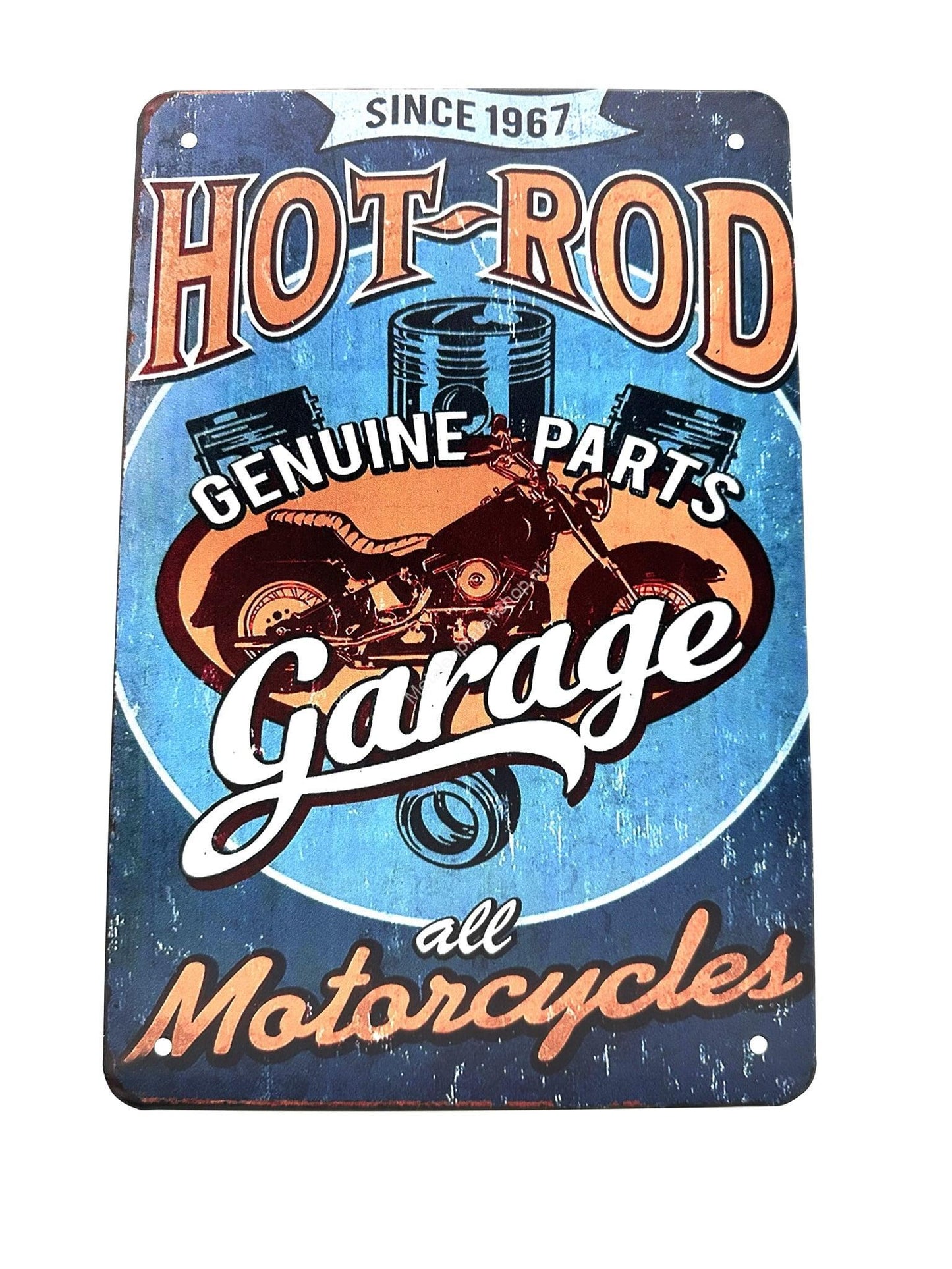 Metalen Wandbord - Since 1967 - Hot Rod - Genuine Parts - Garage