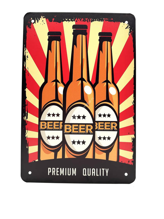 Metal Wall Sign - Beer Beer Beer - Premium Quality