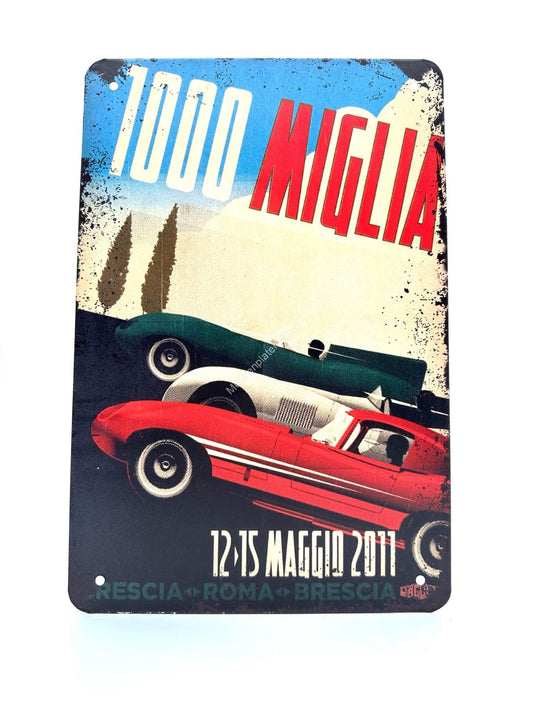 Wandschild aus Metall – 1000 Miglia