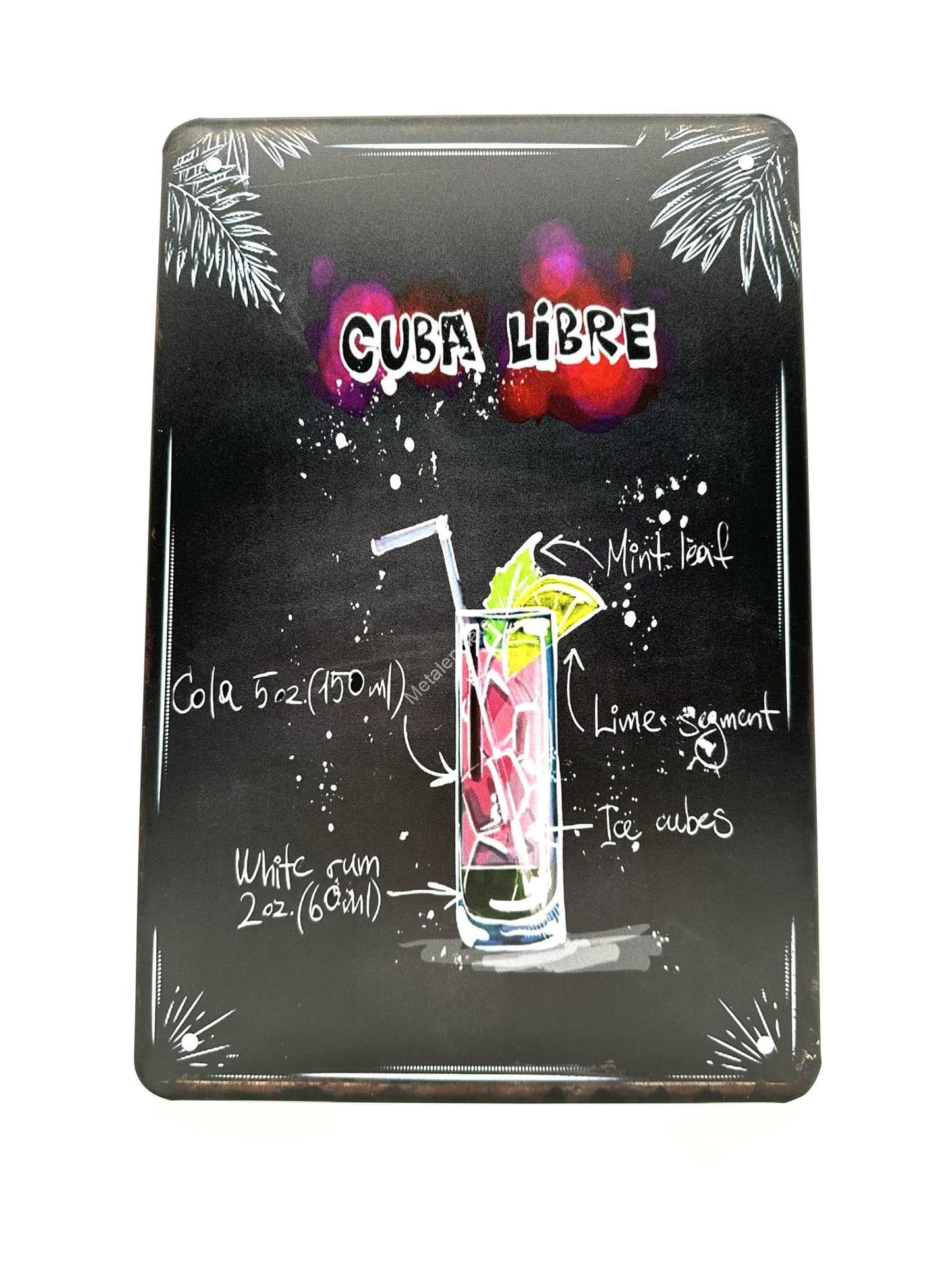 Metal Wall Sign - Cuba Libre - Cocktails