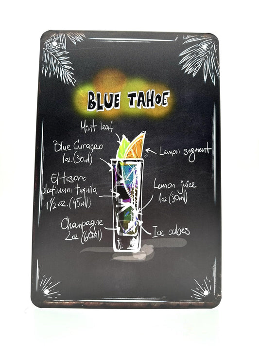 Metalen Wandbord - Blue Tahoe - Cocktails