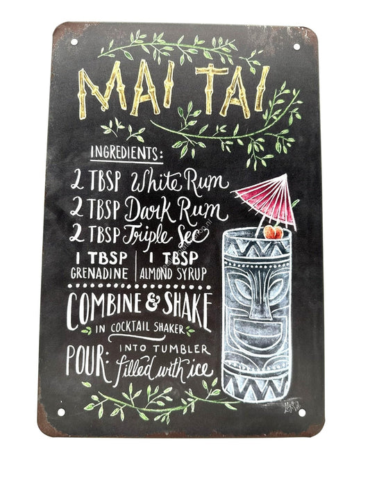 Metal Wall Sign - Mai Tai - Cocktails