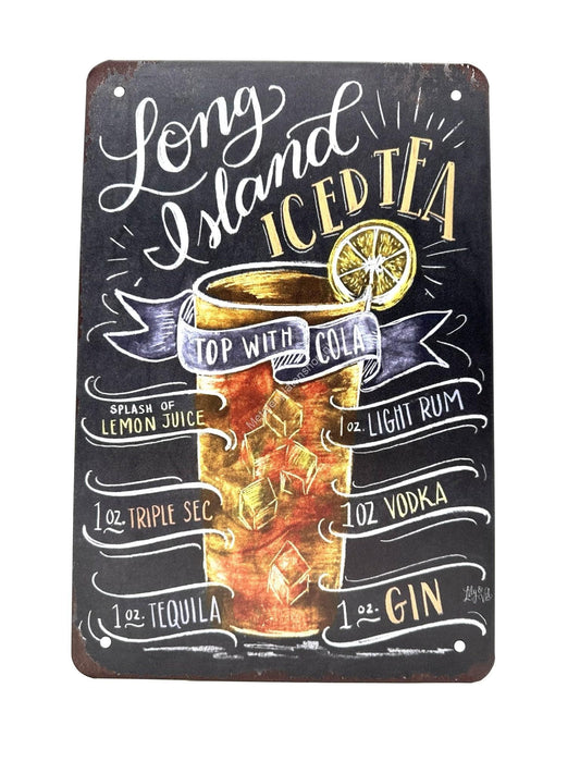 Metalen Wandbord - Long Island Iced Tea - Cocktails