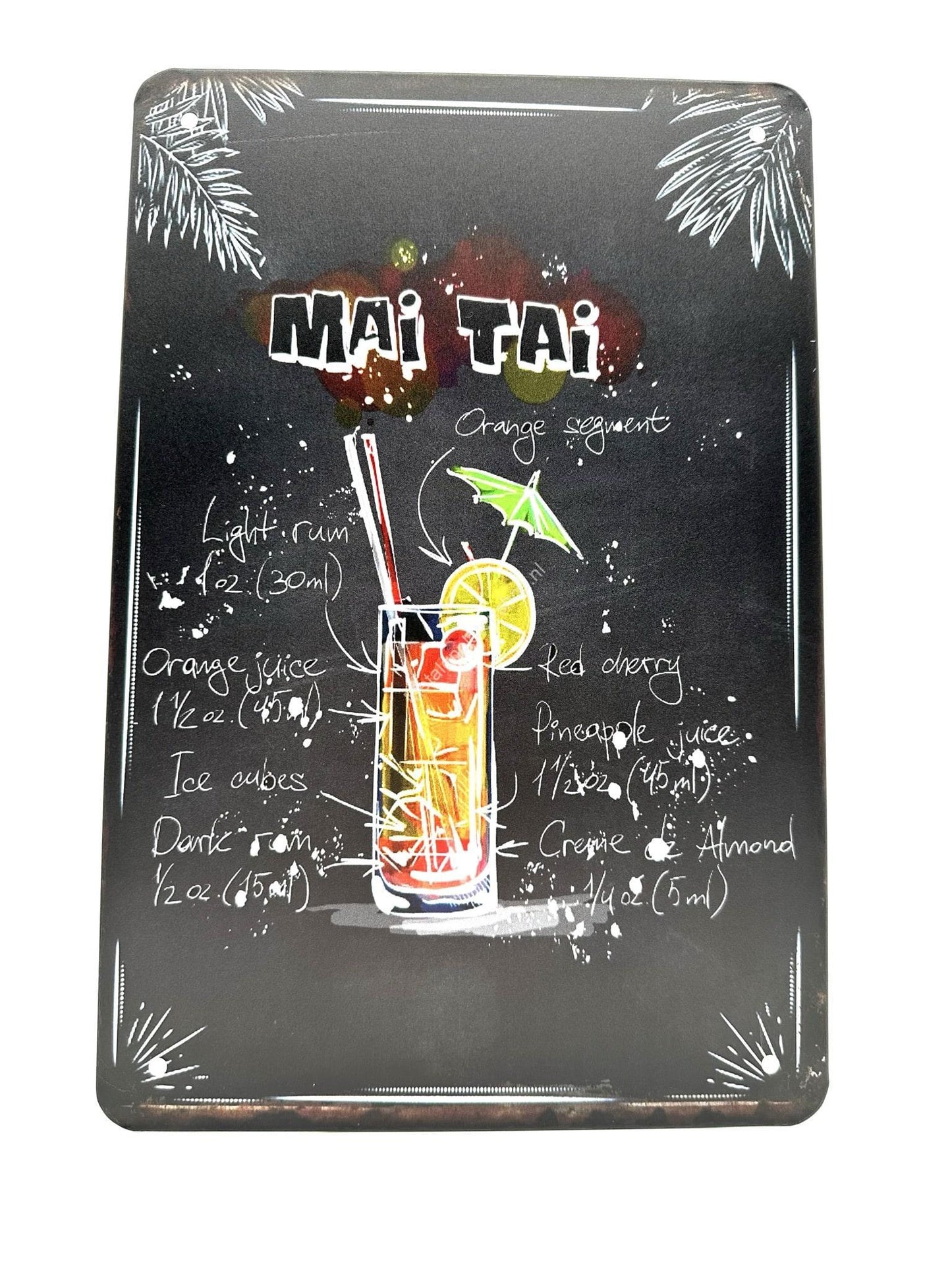 Wandschild aus Metall – Mai Tai 2 – Cocktails