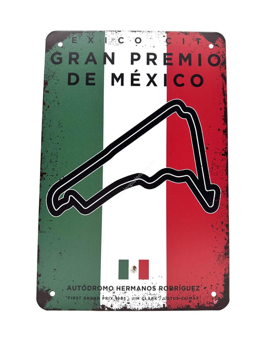 Wandschild aus Metall – Autodromo Hermanos Rodriguez – Grand Prix – Mexiko – Formel 1