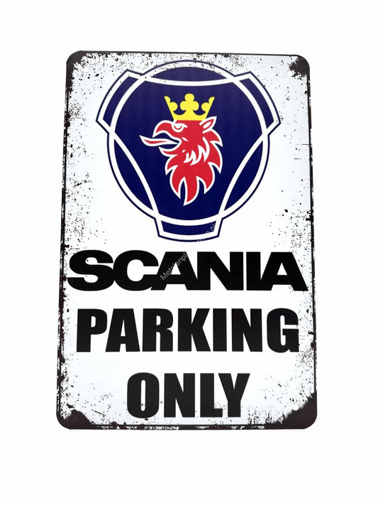 Wandschild aus Metall – SCANIA – Nur Parken