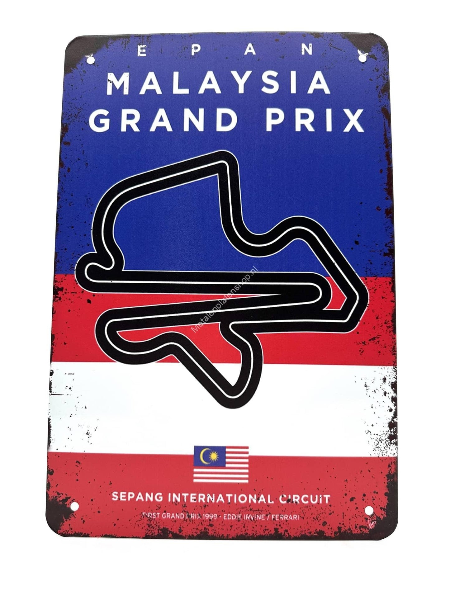 Metalen Wandbord - Sepang International Circruit - Malaysia - Grand Prix - Formule 1